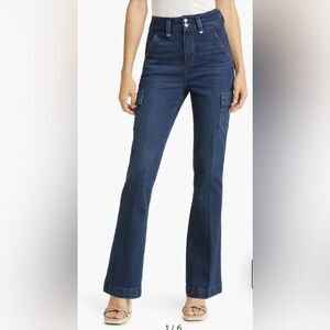Paige Dion Cargo Trouser flare jeans in Gracie Lou